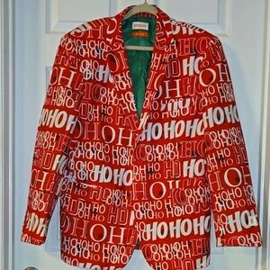 New Opposuits Christmas Red 'Ho Ho Ho' Blazer Size Large